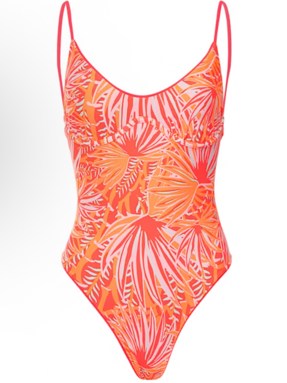 Maaji Coral & Pink reversible Tropical Leaf One-Piece Swimsuit small